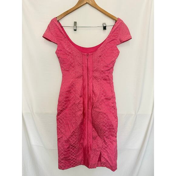 Gianni Versace Spring2009 2125$ Pink‎ Croc Jacquard Sheath Zip Back EU 42 - Picture 2 of 9